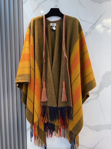 Hermes striped cashmere - hermes, poncho